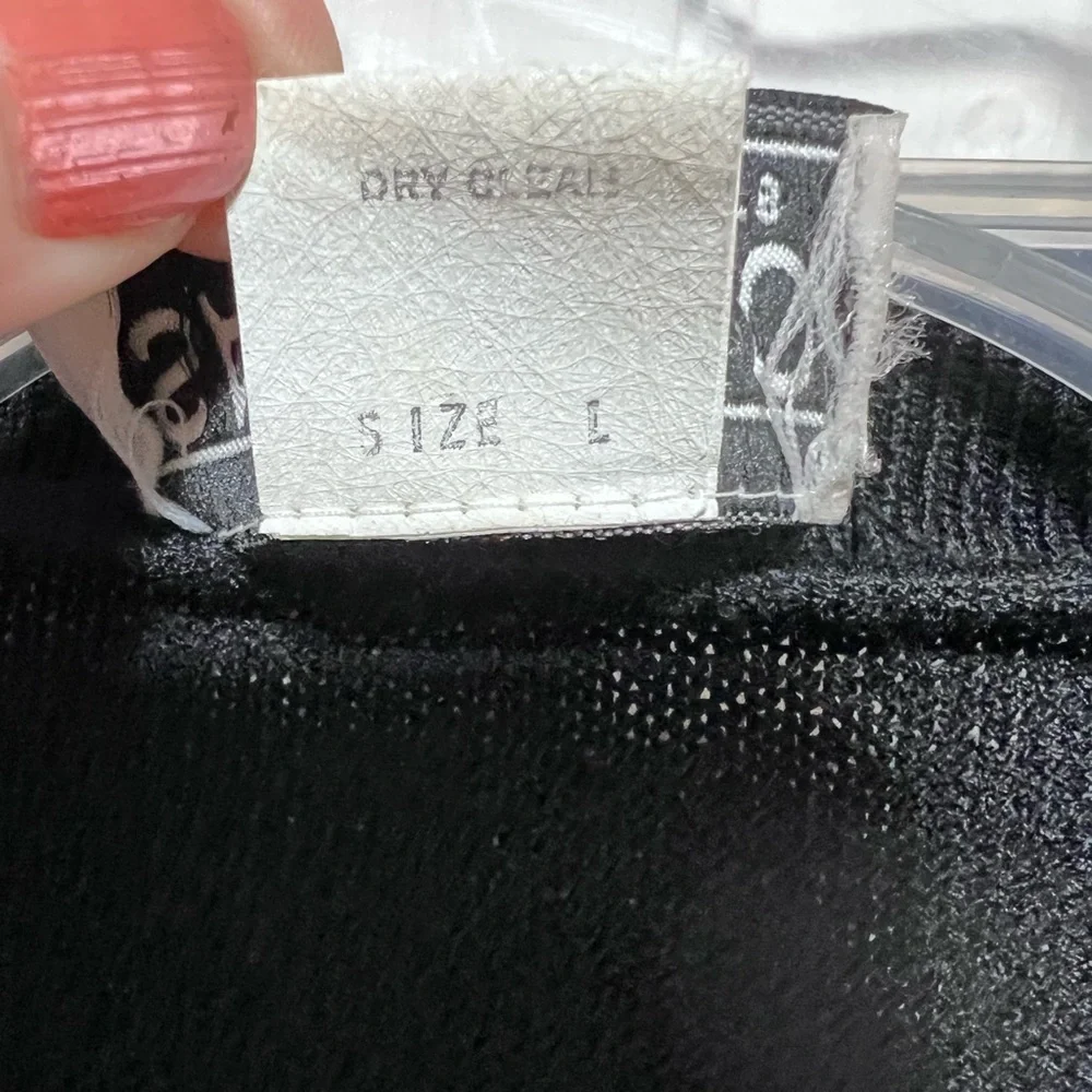 San Reno by Laura Knits Vintage Black Cardigan Sweater  size Large - Picture 6 of 8